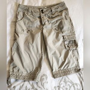 Hei Hei grey eyelet cargo capris
